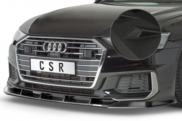 Cup-Spoilerlippe mit ABE für Audi A6 C8 4K S-Line / S6 C8 4K CSL413-M Carbon Look Matt