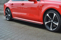 Seitenschweller Ansatz Für Audi S7 / A7 S-Line C7 FL Schwarz Hochglanz