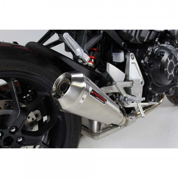 TAKKONI Edelstahl Endtopf für Honda CBR 500 R / CB 500 F, 16-18 (Euro4) E-geprüft