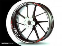 Felgenrandaufkleber passend für 600 ccm rot-weiß-schwarz Felgenrandaufkleber passend für 600 ccm rot-weiß-schwarz