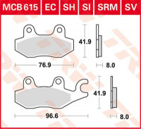 TRW Scheibenbremsbeläge MCB615SH passend für Suzuki & Cagiva TRW Scheibenbremsbeläge MCB615SH passend für Suzuki & Cagiva
