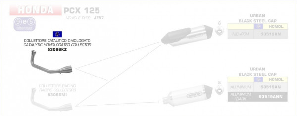 Catalytic Homologated Collector For Urban EXhaust Honda SH 150i 2017-2019