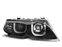 Scheinwerfer Angel Eyes 3D schwarz passend für BMW E46 09/01–03/05 Scheinwerfer Angel Eyes 3D schwarz passend für BMW E46 09/01–03/05