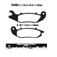 EBC FA465 TT Bremsbeläge passend für Derbi und Honda 125–250 EBC FA465 TT Bremsbeläge passend für Derbi und Honda 125–250