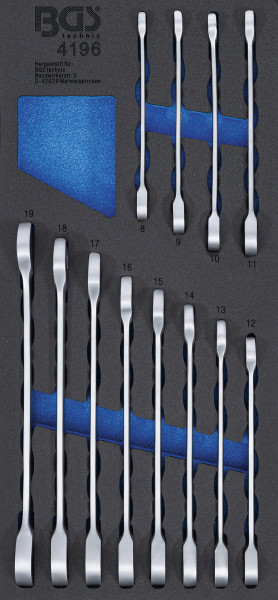 Werkstattwageneinlage 1/3: Ratschenring-Maulschlüssel-Satz | SW 8 - 19 mm | 12-tlg.