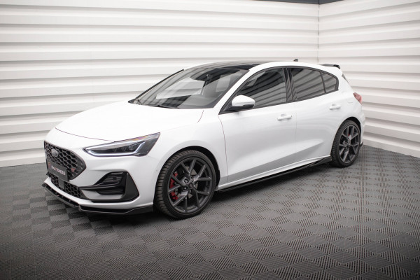 Seitenschweller Ansatz Für V.4 Ford Focus ST / ST-Line Mk4 Schwarz Hochglanz