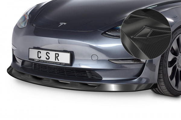 Cup-Spoilerlippe mit ABE für Tesla Model 3 CSL484-C Carbon Look Hochglanz