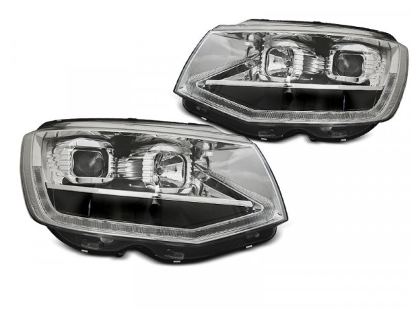 Scheinwerfer Röhrenlicht chrom DRL dynamische Blinker passend für VW T6 15-19