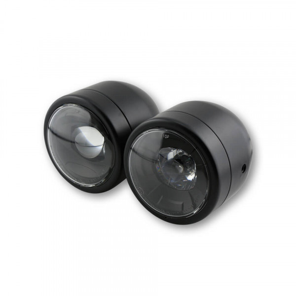 SHIN YO Scheinwerfer Twin LED Schwarz Seitliche Befestigung