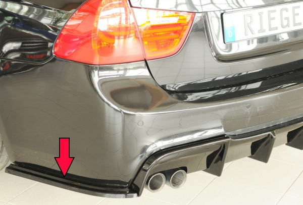 Rieger Heckschürzenansatz seitlich links glanz schwarz für BMW 3er E90 Lim. 09.08- (ab Facelift) LCI