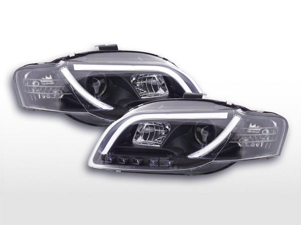 Scheinwerfer Set Daylight LED TFL-Optik Audi A4 Typ 8E 04-08 schwarz für Rechtslenker