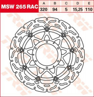 TRW Bremsscheibe schwimmend MSW265RAC passend für Honda CBR 1000 RR Fireblade TRW Bremsscheibe schwimmend MSW265RAC passend für Honda CBR 1000 RR Fireblade