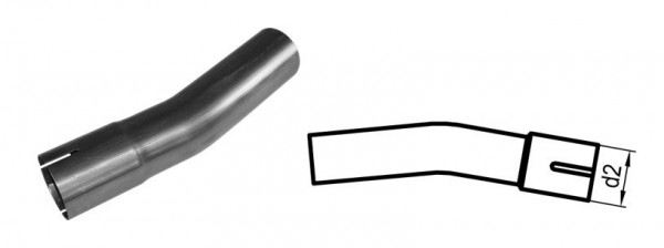 FOX Uni-Rohrbogen 15° geweitet Edelstahl d1Ø 45mm