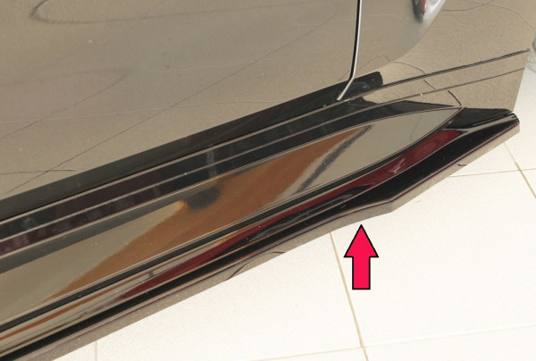 Rieger Seitenschweller rechts ansatz glanz schwarz für BMW 4er G83 M4 (G234M) Cabrio 06.21-