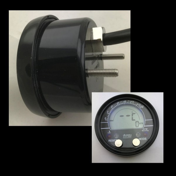 Multifunktionelles Digitalinstrument in schwarz kein Tacho | Einbau-Drehzahlmesser-Uhr-Temparatur