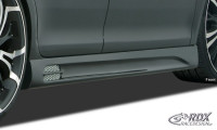 RDX Seitenschweller für SKODA Fabia 2 Typ 5J (-2010 & Facelift 2010+) "GT-Race" Gitter: Alugitter silber