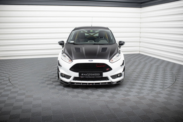 Front Ansatz V.6 Für Ford Fiesta ST Mk7 Facelift Schwarz Hochglanz