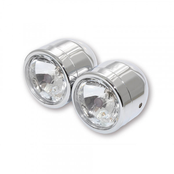 SHIN YO Scheinwerfer Chrom Set, Fernlicht + Abblendlicht