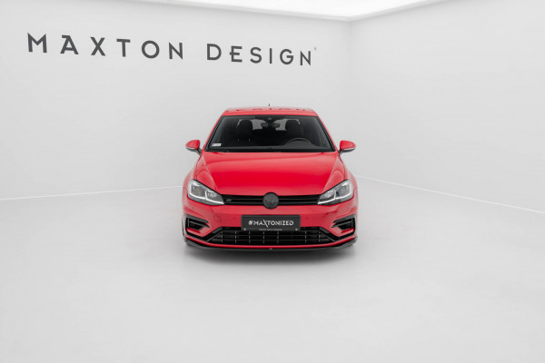 Front Ansatz V.7 Für VW Golf R / R-Line Mk7 Facelift Schwarz Hochglanz