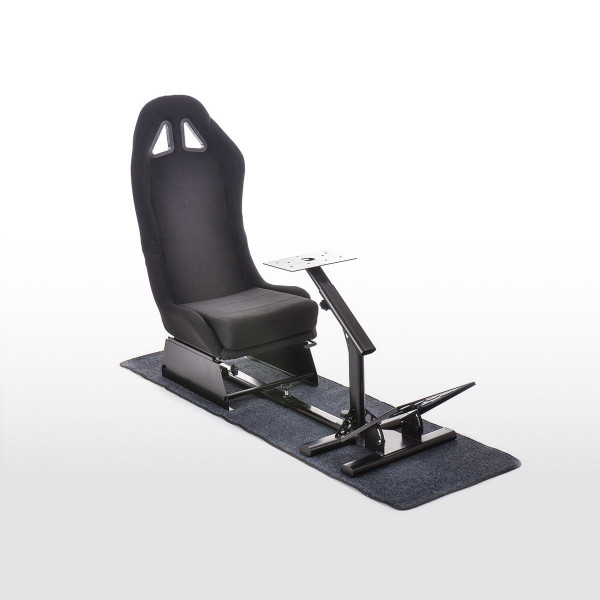 FK Gamesitz Spielsitz Rennsimulator eGaming Seats Suzuka schwarz mit Teppich