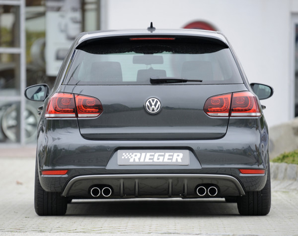 Rieger Heckeinsatz mit 2 Doppelfinnen carbon look für VW Golf 6 GTD 5-tür.