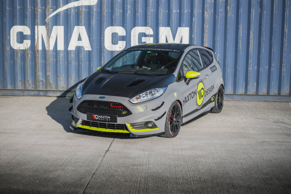 Front Ansatz V.4 Für Ford Fiesta ST Mk7 Facelift Schwarz Hochglanz