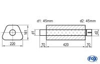 FOX Uni-Schalldämpfer Trapezoid Edelstahl 420mm FOX Uni-Schalldämpfer Trapezoid Edelstahl 420mm