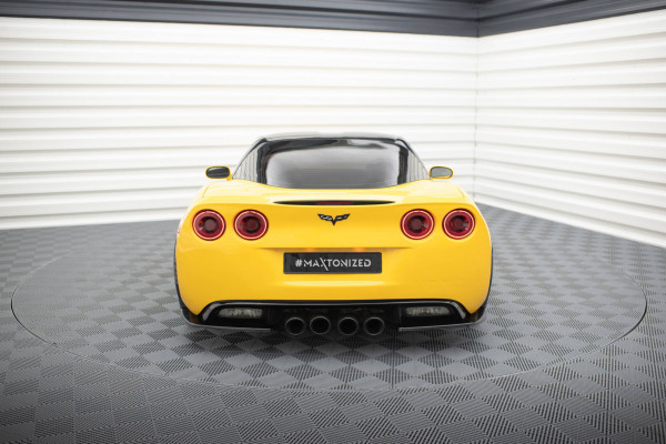 Heck Ansatz Flaps Diffusor Für Chevrolet Corvette C6 Schwarz Hochglanz