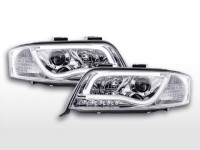 Scheinwerfer Set Daylight LED chrom passend für Audi A6 4B (2001-2004) Scheinwerfer Set Daylight LED chrom passend für Audi A6 4B (2001-2004)