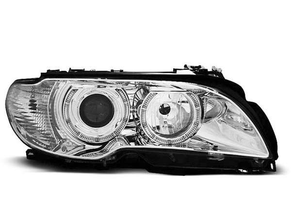 Scheinwerfer Angel Eyes chrom passend für BMW E46 04.03-06 Coupé Cabrio