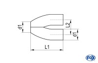 FOX Y-Adapter für Endrohre 50mm - Lochabstand 95mm FOX Y-Adapter für Endrohre 50mm - Lochabstand 95mm