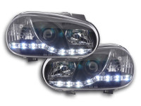 Scheinwerfer Set Daylight LED TFL-Optik passend für VW Golf 4 Typ 1J 98-03 schwarz Rechtslenker Scheinwerfer Set Daylight LED TFL-Optik passend für VW Golf 4 Typ 1J 98-03 schwarz Rechtslenker