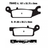 EBC FA443 R Bremsbeläge passend für Yamaha YFM ATV Modelle EBC FA443 R Bremsbeläge passend für Yamaha YFM ATV Modelle