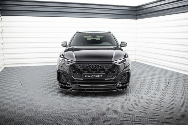 Front Ansatz Für Audi SQ8 / Q8 S-Line Mk1 Facelift Schwarz Hochglanz