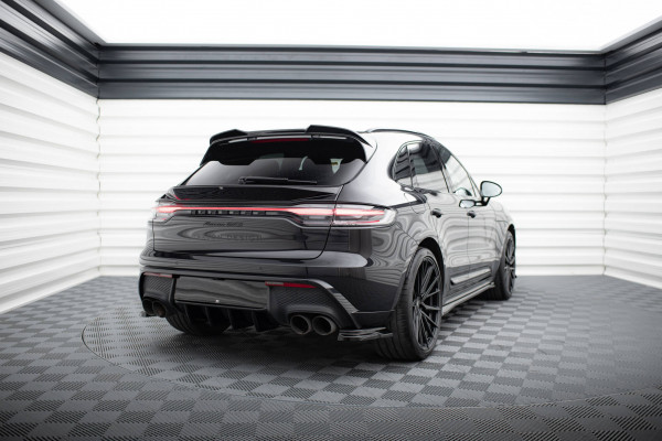 Höher Spoiler CAP Für 3D Porsche Macan GTS Mk1 Facelift 2 Schwarz Hochglanz