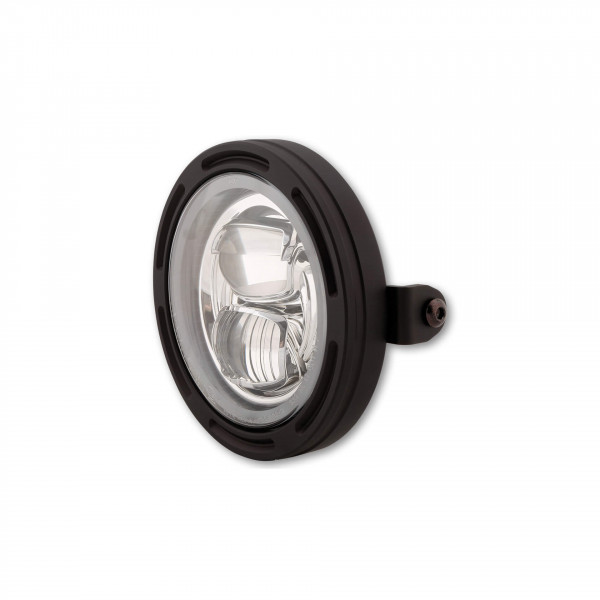 HIGHSIDER 5 3/4 Zoll LED-Scheinwerfer Frame-R2 Typ 7, Schwarz, seitliche Befestigung
