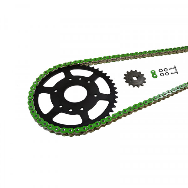 EK-Chain Kettensatz 530 MVXZ-2 für Cagiva Navigator1000 Speichenrad - Teilung 530 Farbe Grün