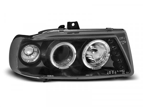 Scheinwerfer Angel Eyes schwarz passend für Sitz Ibiza / Cordoba / Polo Variante, Limousine 10.93-08