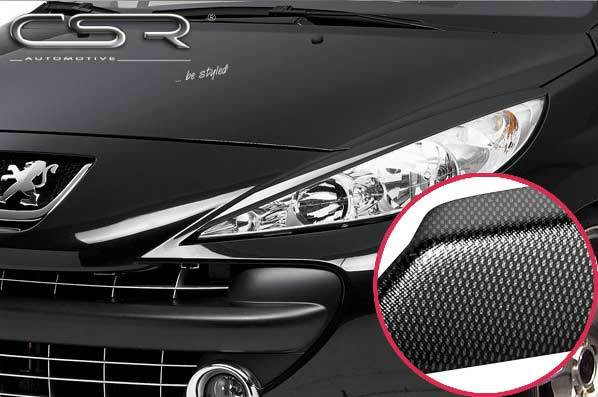 Scheinwerferblenden Carbon Look für Peugeot 207 SB092-C Carbon Look Hochglanz