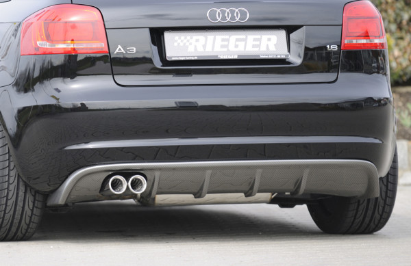 Rieger Heckeinsatz carbon look für Audi A3 (8P) 3-tür. 07.08- (ab Facelift)