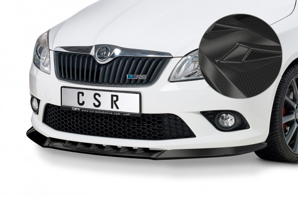 Cup-Spoilerlippe mit ABE für Skoda Fabia 2 RS (Typ 5J) CSL493-C Carbon Look Hochglanz