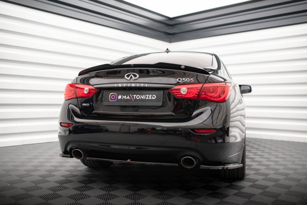 Spoiler CAP Für Infiniti Q50 S Mk1 Schwarz Hochglanz