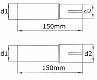 FOX Einzelmuffe Edelstahl - Länge 120mm, variabler Innendurchmesser FOX Einzelmuffe Edelstahl - Länge 120mm, variabler Innendurchmesser