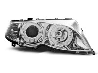 Scheinwerfer Angel Eyes chrom passend für BMW E46 09.01–03.05 Scheinwerfer Angel Eyes chrom passend für BMW E46 09.01–03.05
