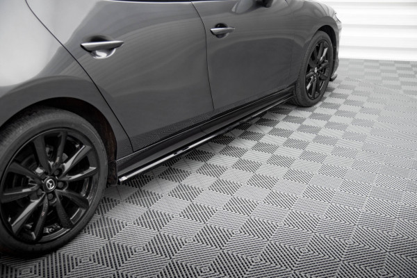Seitenschweller Ansatz Für Mazda 3 Mk4 Schwarz Hochglanz