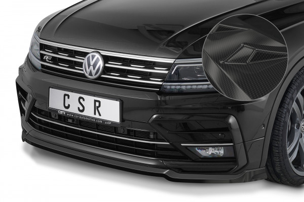 Cup-Spoilerlippe mit ABE für VW Tiguan II (Typ AD1) R-Line CSL367 Schwarz Strukturiert