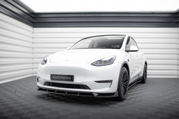 Front Ansatz V.2 Für Tesla Model Y Schwarz Hochglanz