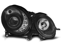 Scheinwerfer Tageslicht schwarz passend für Mercedes W211 E-Klasse 2005–2009 Scheinwerfer Tageslicht schwarz passend für Mercedes W211 E-Klasse 2005–2009
