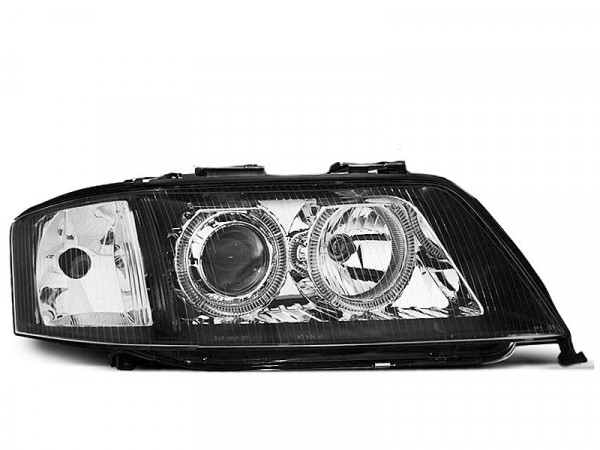 Xenon Scheinwerfer Angel Eyes schwarz passend für Audi A6 05.97-09.99