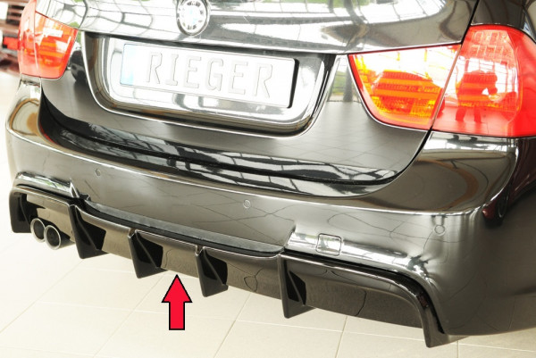 Rieger Heckeinsatz glanz schwarz für BMW 3er E90 Lim. 03.05-08.08 (bis Facelift)